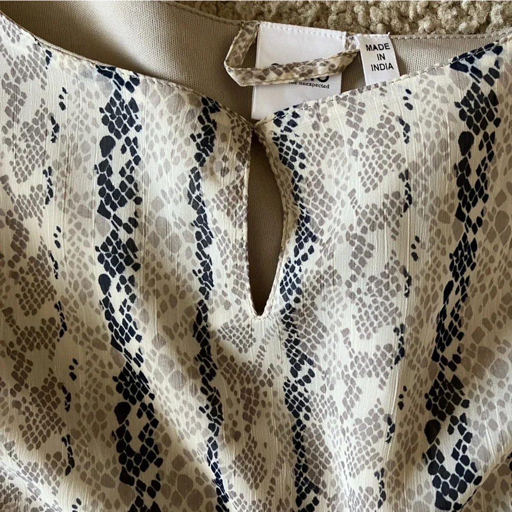 OXMO Snake print dress with adjustable straps and tie belt XL